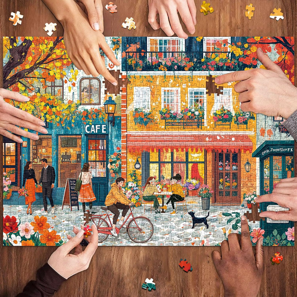Puzzles for Adults 1000 Pieces, Romantic Street Scene Jigsaw Puzzle with 1:1 HD Poster, Perfect Interlocking No Dust, Stress Relief Ideal Gift for Family Games