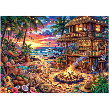 Vintage Paint Hummingbird Flower 1000 Piece Puzzles for Adults