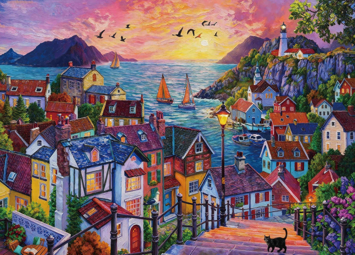 Riverside Terrace 1000 Piece Jigsaw Puzzle for Adults