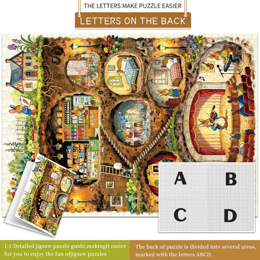 HUADADA Puzzles for Adults 1000 Pieces-Rabbit House Puzzles