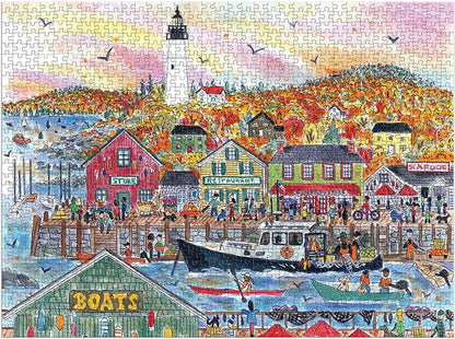 Galison - Autumn By the Sea 1000 Piece Jigsaw Puzzle for Adults