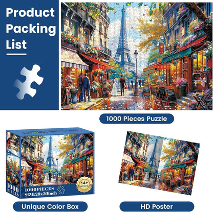 1000 Pieces Puzzle for Adults - Charming Paris Puzzle for Adults Children - Recycled Paper Jigsaw Puzzle 1000 Pieces - Fun and Challenging Family Game Great Gift Idea, Finished Size is 28 * 20 in