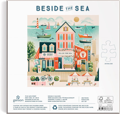 Galison - Beside the Sea 500 Piece Jigsaw Puzzle for Adults