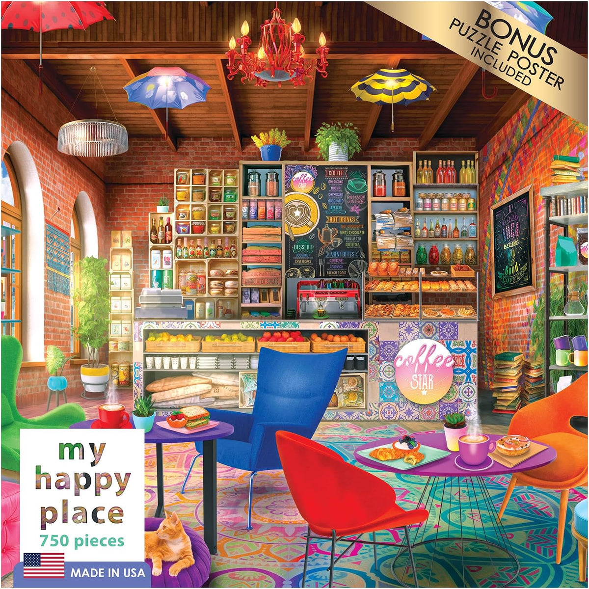 RoseArt My Happy Place Boho Coffeeshop 750 Piece Jigsaw Puzzle