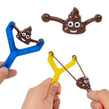Funny Christmas Gift: a Slingshot Poop Launcher, a Quirky Prank Toy That Shoots Poop, New Cross-Border Toy, 6pcs