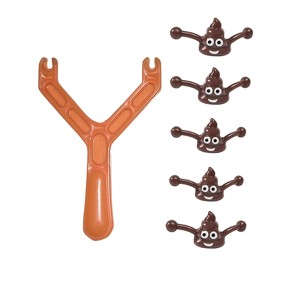 Funny Christmas Gift: a Slingshot Poop Launcher, a Quirky Prank Toy That Shoots Poop, New Cross-Border Toy, 6pcs