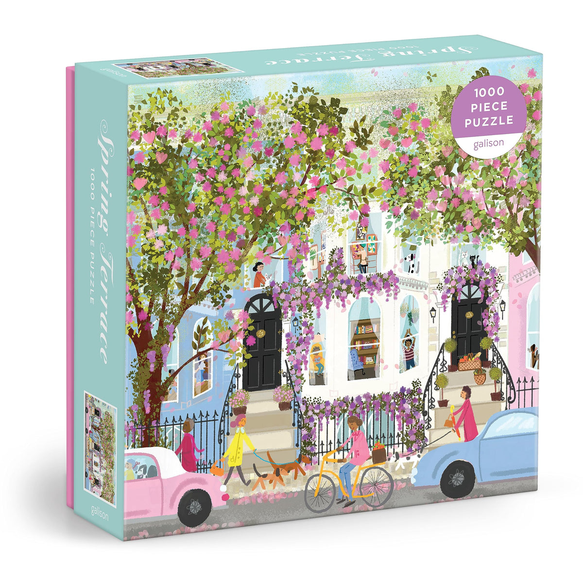 Blooming Streets 500 Piece Puzzle from Galison - Beautifully Illustrated Jigsaw Puzzle of a Local NYC Street, Fun & Challenging, Unique Gift Idea