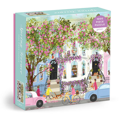 Blooming Streets 500 Piece Puzzle from Galison - Beautifully Illustrated Jigsaw Puzzle of a Local NYC Street, Fun & Challenging, Unique Gift Idea
