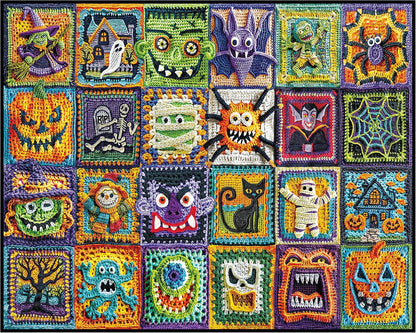 White Mountain 1000 Piece Jigsaw Puzzle Spooky Monster, Halloween Crochet