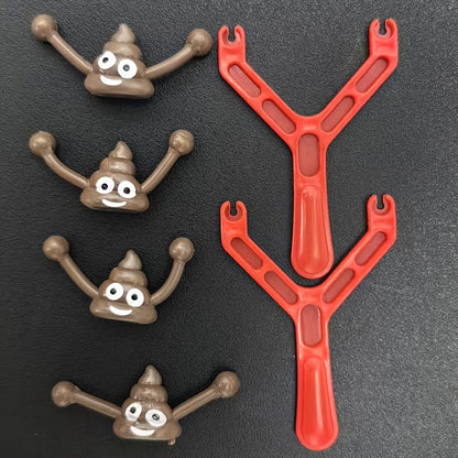 Funny Christmas Gift: a Slingshot Poop Launcher, a Quirky Prank Toy That Shoots Poop, New Cross-Border Toy, 6pcs