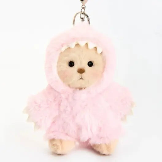 Getahug 12-in Medium Teddybear Stuffed Animal - Cute and Cuddly Hug Me Plushie with Interchangeable Outfits (Hat, Blue Shark, Pink Dinosaur, Elephant, Heart-Shape Sweater) - Unique Gifts for Girlfriend