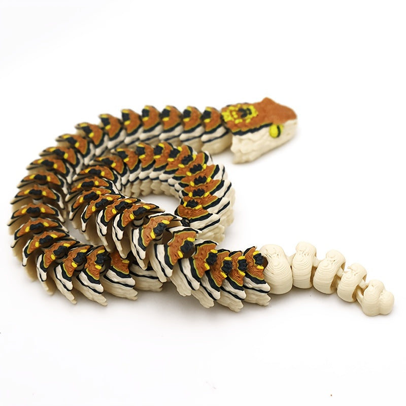 Realistic 3D Printed Viper Figurine - Flexible and Freely Movable - Portable and Easy to Carry. Suitable as a Gift for Easter, Christmas, St. Patrick's Day, April Fool's Day, Thanksgiving, National Flag Day, Mother's Day, and Arbor Day
