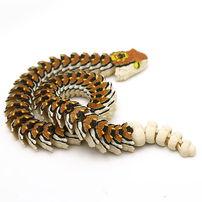 Realistic 3D Printed Viper Figurine - Flexible and Freely Movable - Portable and Easy to Carry. Suitable as a Gift for Easter, Christmas, St. Patrick's Day, April Fool's Day, Thanksgiving, National Flag Day, Mother's Day, and Arbor Day