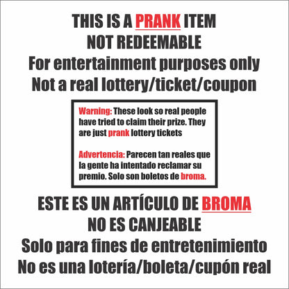 Prank Gag Fake Lottery Tickets Billetes de lotería de broma - 8 Total Tickets, 4 of Each Winning Ticket Design, These Scratch Off Cards Look Super Real Like A Real Scratcher Joke Lotto Ticket, Win 10,000 or $50,000