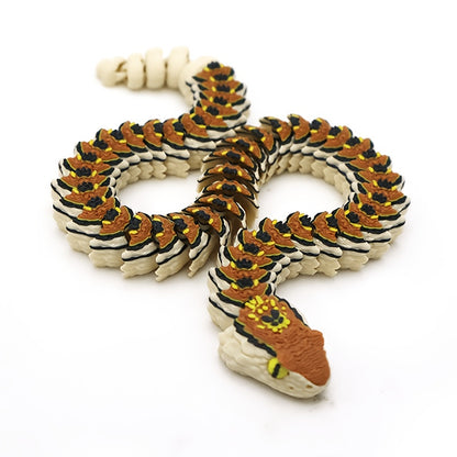 Realistic 3D Printed Viper Figurine - Flexible and Freely Movable - Portable and Easy to Carry. Suitable as a Gift for Easter, Christmas, St. Patrick's Day, April Fool's Day, Thanksgiving, National Flag Day, Mother's Day, and Arbor Day