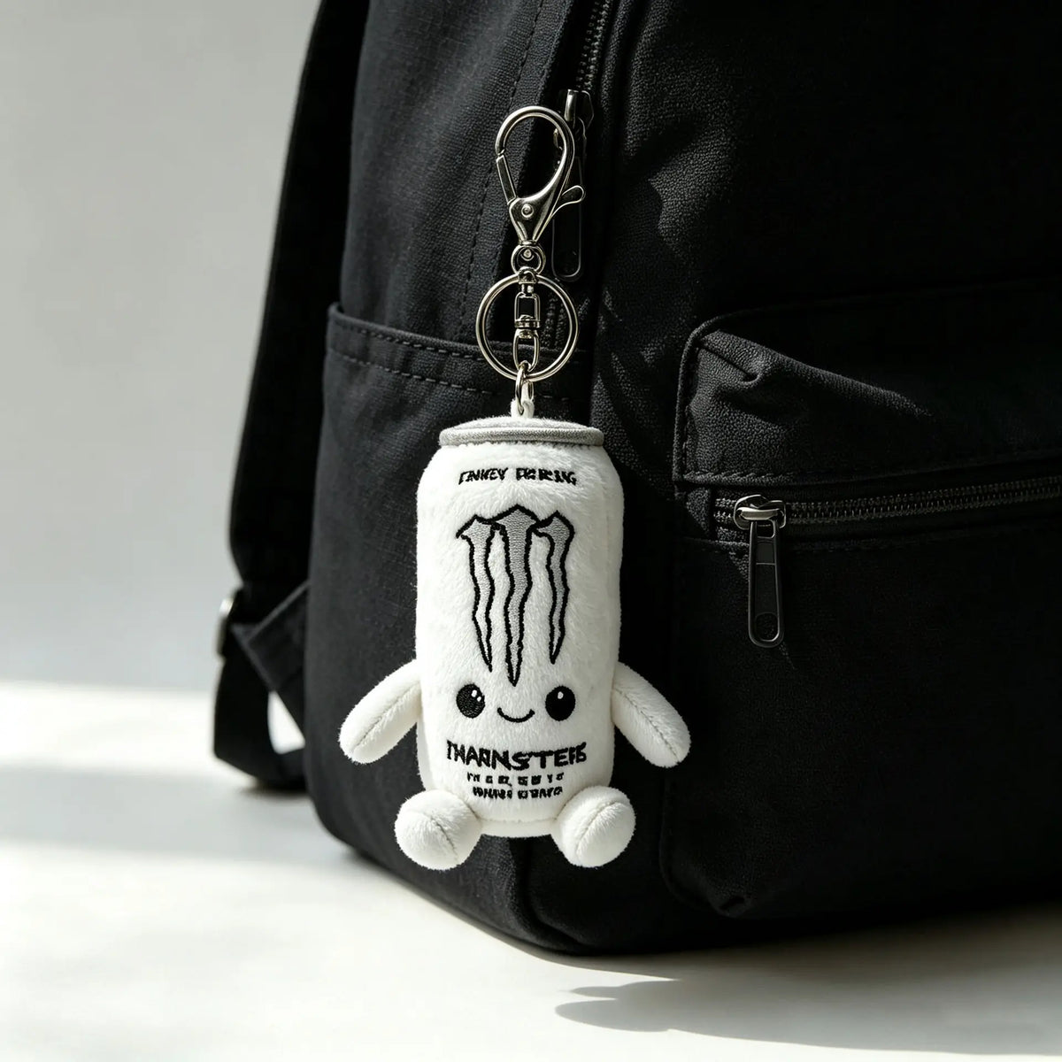 Monster Energy Drink Can Plush Toy - Black & White Ultra White Stuffed Doll, Soft Simulation Beverage Figure, Kawaii Collectible, Keychain Accessory Gift for Monster Fans Kids Home Decor,sohochic