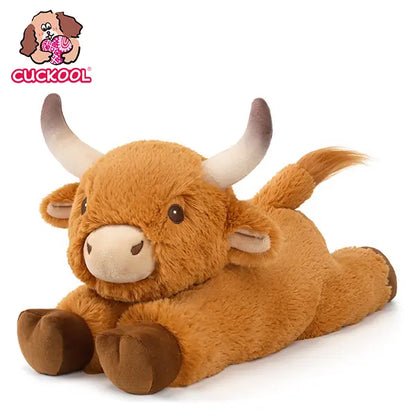 CUCKOOL Oh-So Soft Weighted Lavender-Scented Highland Cow Stuffed Animal - Latex-Free Microwavable Heat-Pad, Anxiety Relief, Whimsical GF Gift, Heatable Stitch Stuff Plush Toy