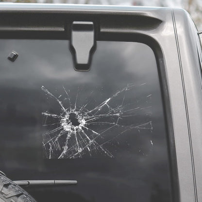 1pc 1pc of Realistic Broken Glass Window Sticker, Suitable for Trucks, Boats, Laptops, And Phones - Vinyl Sticker with Bullet Hole Effect for a Broken Screen, Temporary Prank Accessory (Easy to Peel Off, No Residue) - Irregular Glass Pattern