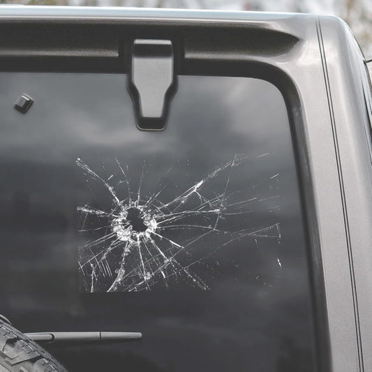 1pc 1pc of Realistic Broken Glass Window Sticker, Suitable for Trucks, Boats, Laptops, And Phones - Vinyl Sticker with Bullet Hole Effect for a Broken Screen, Temporary Prank Accessory (Easy to Peel Off, No Residue) - Irregular Glass Pattern