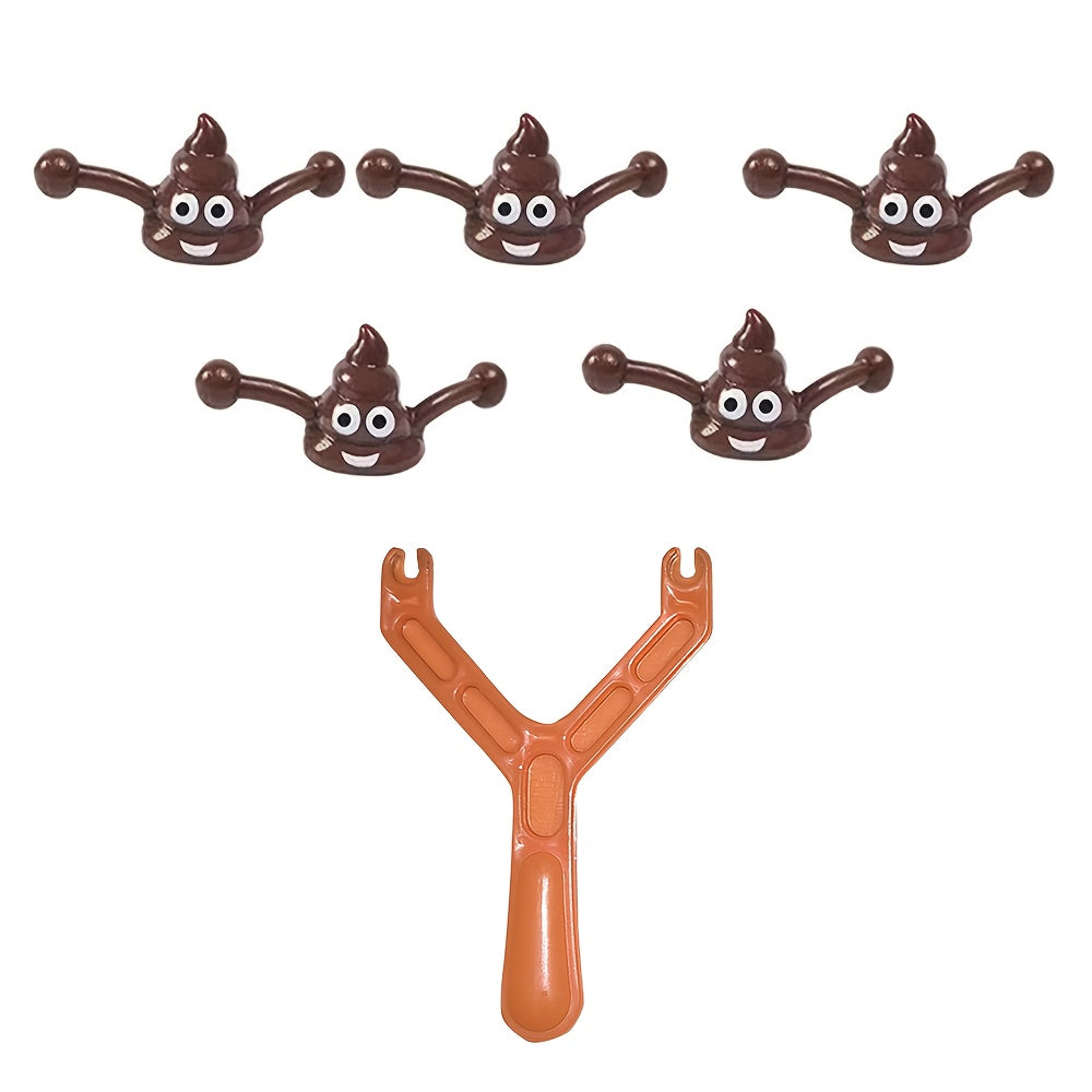 Funny Christmas Gift: a Slingshot Poop Launcher, a Quirky Prank Toy That Shoots Poop, New Cross-Border Toy, 6pcs