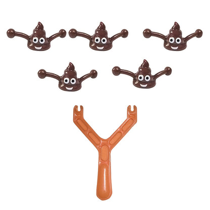 Funny Christmas Gift: a Slingshot Poop Launcher, a Quirky Prank Toy That Shoots Poop, New Cross-Border Toy, 6pcs