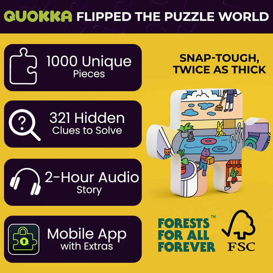 QUOKKA 1000 Piece Puzzle for Adults Cruise Vistas with Unique Shapes & Extra Fun Challenges - Premium Box Packaging