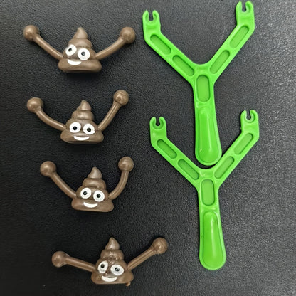 Funny Christmas Gift: a Slingshot Poop Launcher, a Quirky Prank Toy That Shoots Poop, New Cross-Border Toy, 6pcs