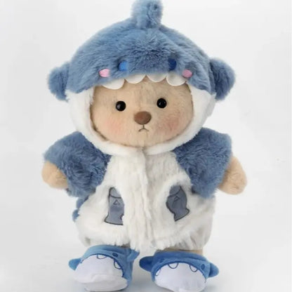 Getahug 12-in Medium Teddybear Stuffed Animal - Cute and Cuddly Hug Me Plushie with Interchangeable Outfits (Hat, Blue Shark, Pink Dinosaur, Elephant, Heart-Shape Sweater) - Unique Gifts for Girlfriend