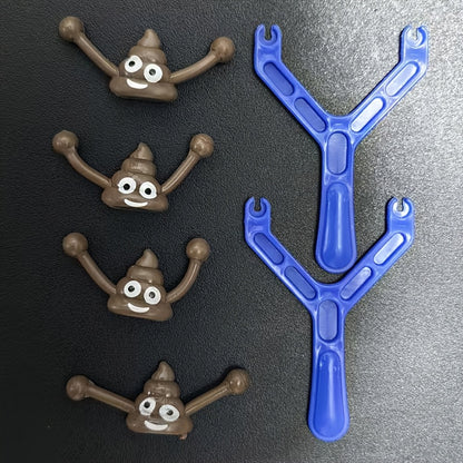 Funny Christmas Gift: a Slingshot Poop Launcher, a Quirky Prank Toy That Shoots Poop, New Cross-Border Toy, 6pcs