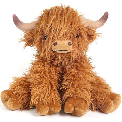CUCKOOL Oh-So Soft Weighted Lavender-Scented Highland Cow Stuffed Animal - Latex-Free Microwavable Heat-Pad, Anxiety Relief, Whimsical GF Gift, Heatable Stitch Stuff Plush Toy
